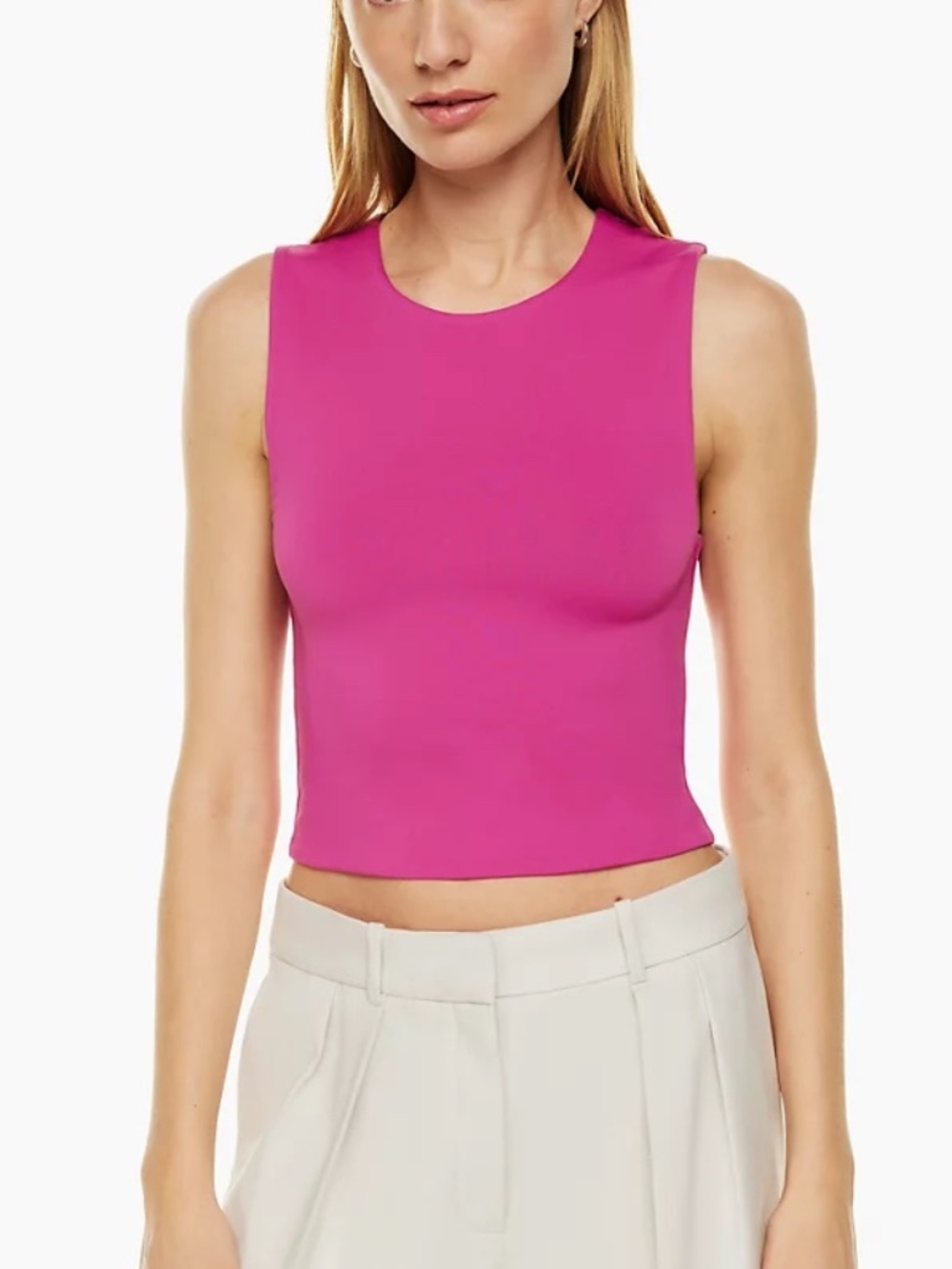 Babaton Aritzia Contour Muscle Tank Crush Magenta Double Layer Slim Fit Crop Top